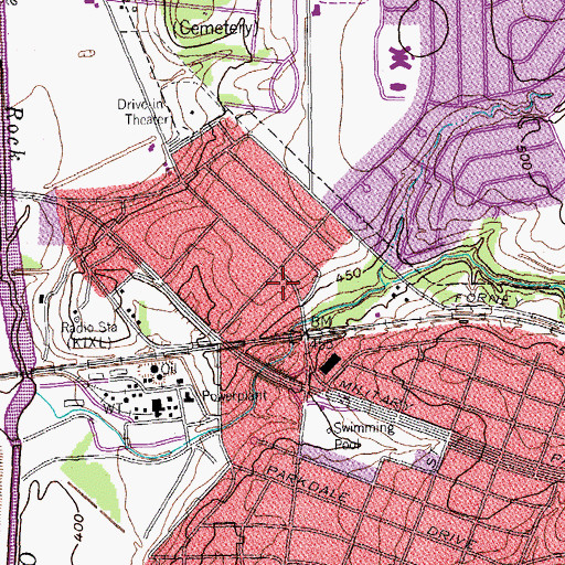 Topographic Map of Pecan Heights Iglesia Bautista Church, TX