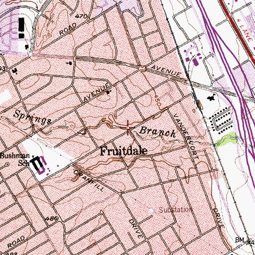 Topographic Map of Peniel Baptist Church, TX