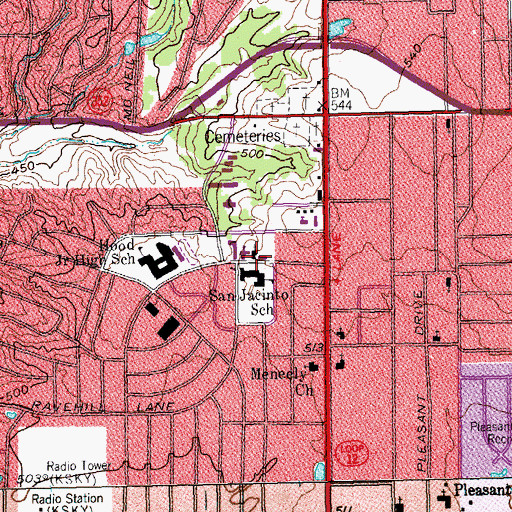 Topographic Map of New Covenant Missionary Baptist Church, TX