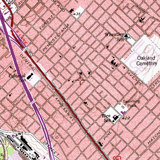 Topographic Map of New Friendship Baptist Church, TX