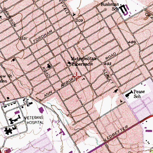 Topographic Map of New Greater Emmanuel Baptist Church, TX