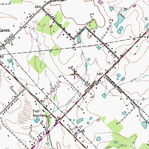Topographic Map of New Heights Baptist Church, TX