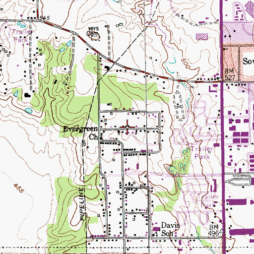 Topographic Map of New Home Baptist Church, TX