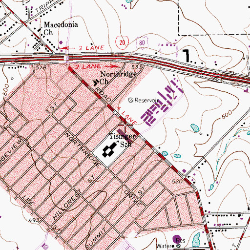 Topographic Map of New Hope Baptist Church, TX