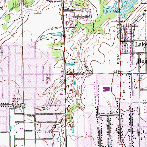 Topographic Map of New Hope Baptist Church of Grand Prairie, TX