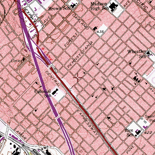 Topographic Map of New Hope Missionary Baptist Church, TX