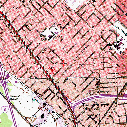 Topographic Map of New Horizon Missionary Baptist Church, TX