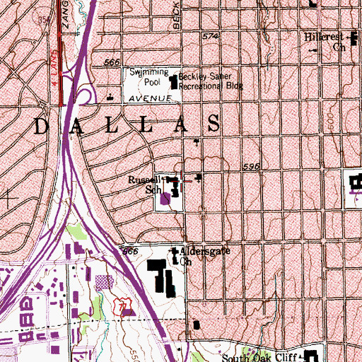 Topographic Map of New Jerusalem Institutional Baptist Church, TX