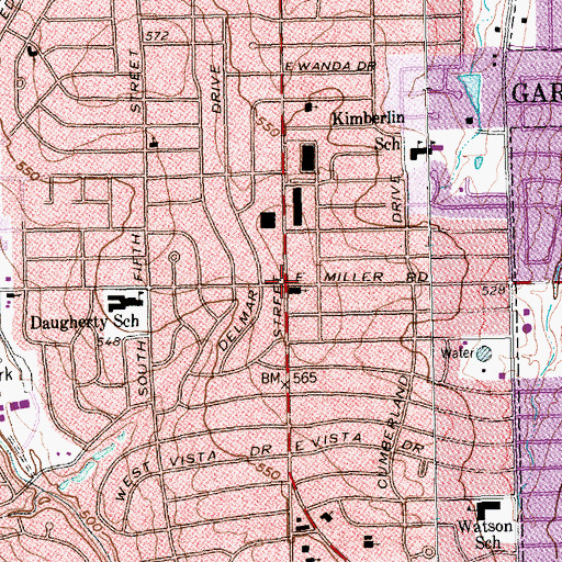 Topographic Map of New Life Baptist Church, TX