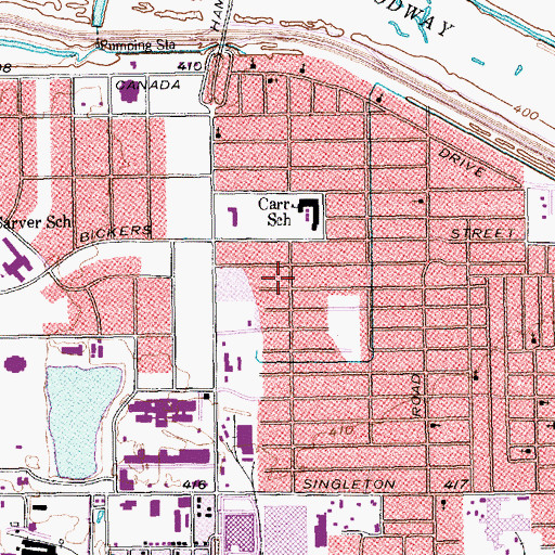 Topographic Map of New Life Missionary Baptist Church, TX