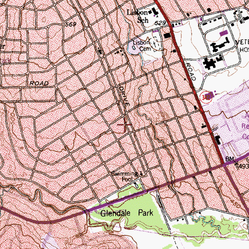 Topographic Map of New Life Missionary Baptist Church, TX