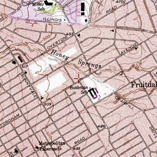 Topographic Map of New Mount Carmel Baptist Church, TX