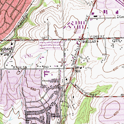 Topographic Map of New Mount Zion Baptist Church, TX