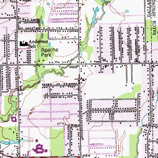 Topographic Map of Pleasant Oaks Baptist Church, TX