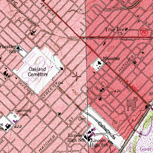 Topographic Map of Mount Horeb Missionary Baptist Church, TX