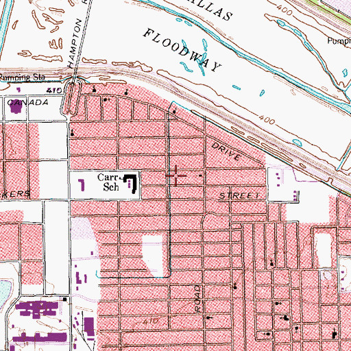 Topographic Map of Mount Nebo Baptist Church, TX