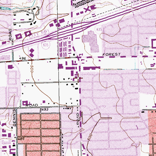 Topographic Map of Mount Pisgah Baptist Church, TX
