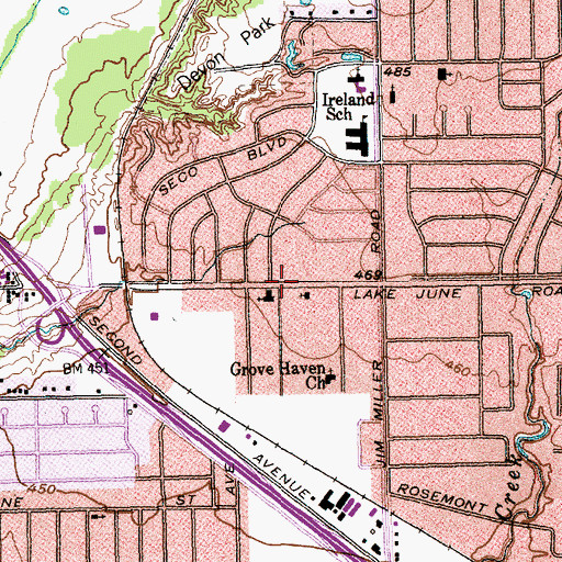 Topographic Map of Mount Sinai Baptist Church, TX