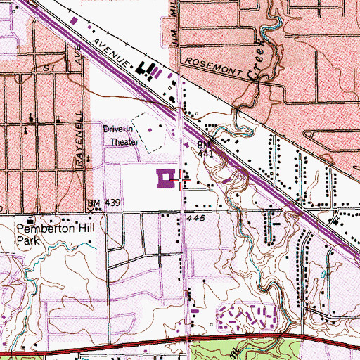 Topographic Map of Mount Zion Baptist Church, TX