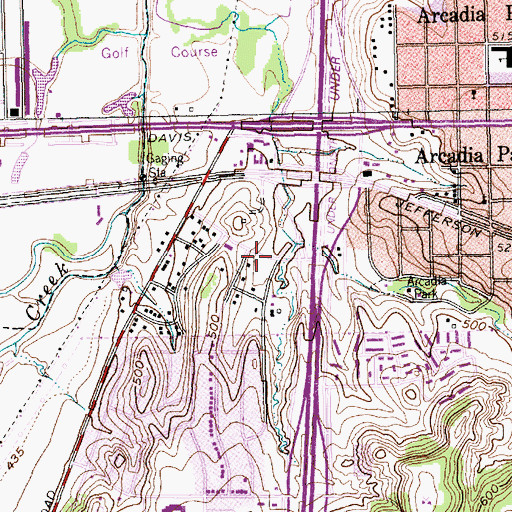 Topographic Map of Mountain View Community Baptist Church, TX