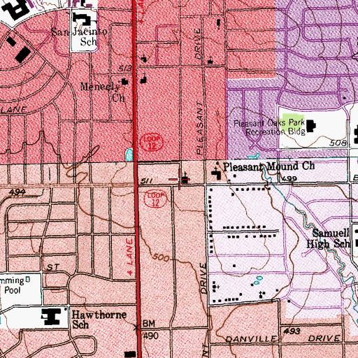 Topographic Map of Nazareth Missionary Baptist Church, TX
