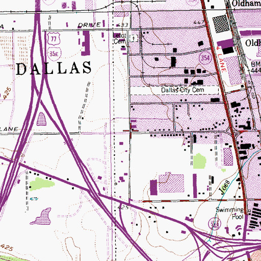 Topographic Map of Letot Baptist Church, TX