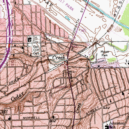 Topographic Map of Liberty Baptist Church, TX