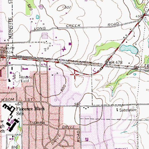 Topographic Map of Lighthouse Baptist Fellowship Church, TX