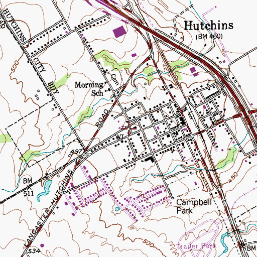 Topographic Map of Little Flock Baptist Church, TX