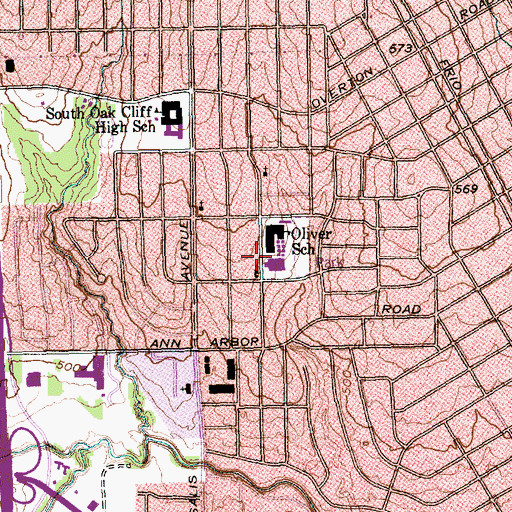 Topographic Map of Living Testimony Baptist Church, TX