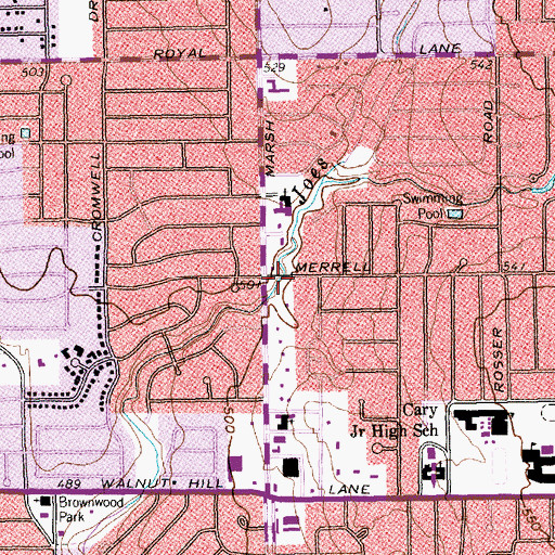 Topographic Map of Livingstone Baptist Church, TX