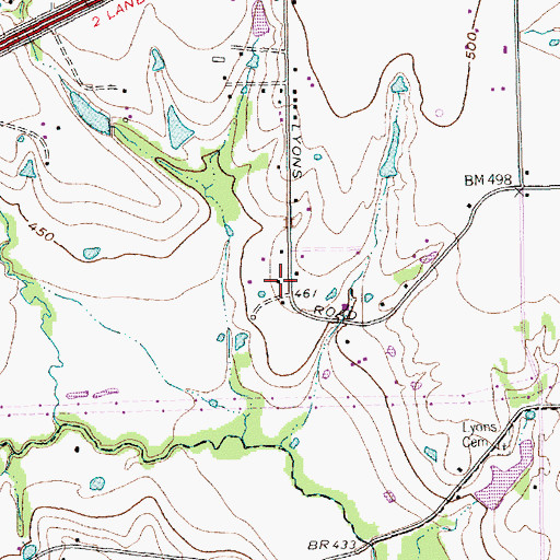 Topographic Map of Lyons Road Baptist Church, TX