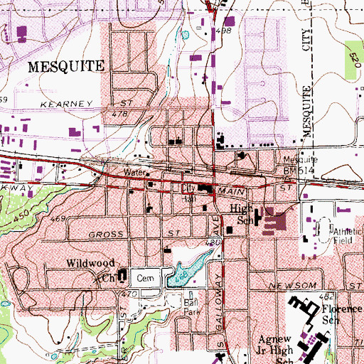 Topographic Map of Metroplex East Baptist Church, TX