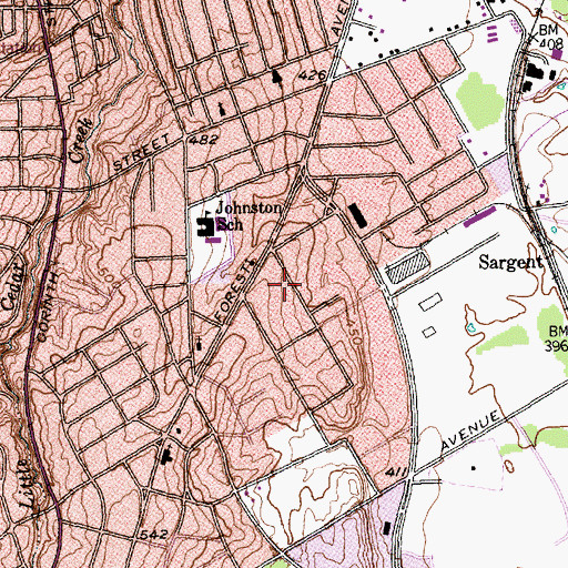 Topographic Map of Midway Baptist Church, TX