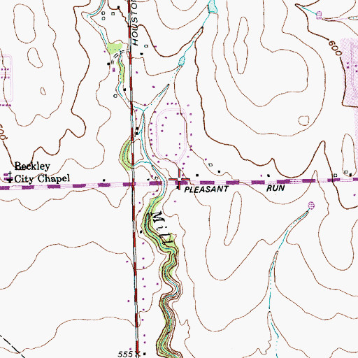 Topographic Map of Millbrook Baptist Church, TX