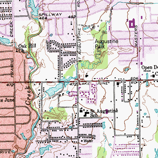 Topographic Map of Mission Baptista Church, TX