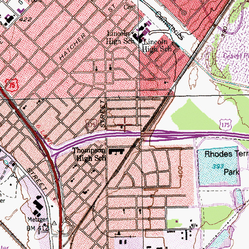 Topographic Map of Morning Star Baptist Church, TX