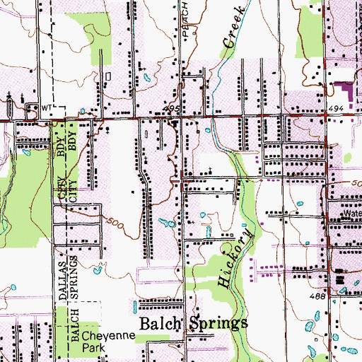 Topographic Map of Morningside Baptist Church, TX