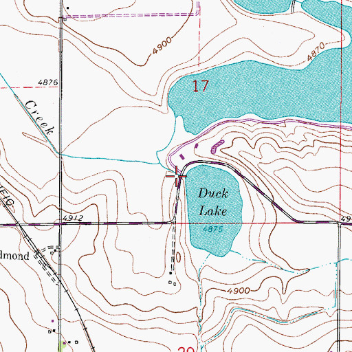 Topographic Map of Duck Lake Dam, CO