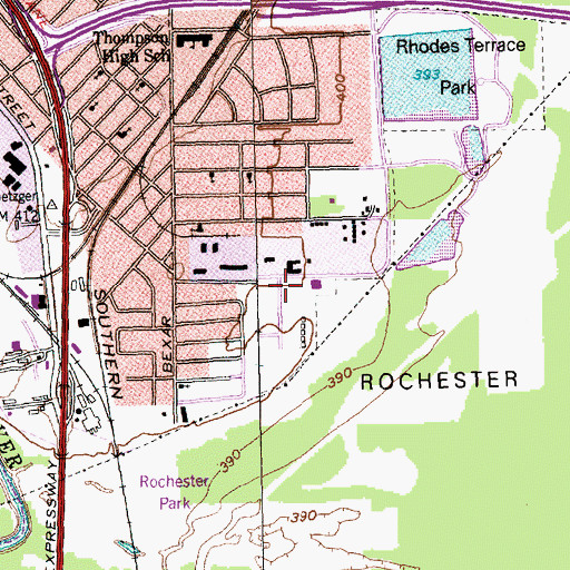Topographic Map of Mount Eria Baptist Church, TX