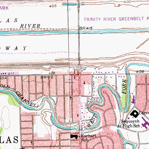 Topographic Map of Ladale Baptist Church, TX