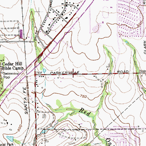 Topographic Map of Lake Ridge Baptist Church, TX