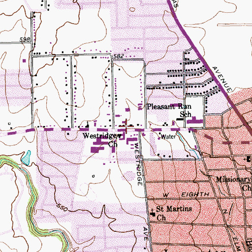 Topographic Map of Lancaster Park Baptist Church, TX