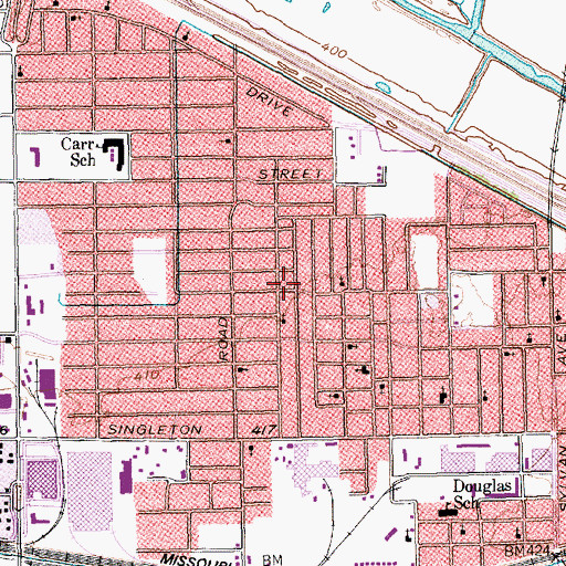 Topographic Map of Greater Mount Hebron Baptist Church, TX