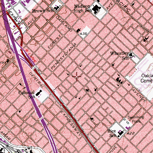 Topographic Map of Greater Saint Luke Missionary Baptist Church, TX