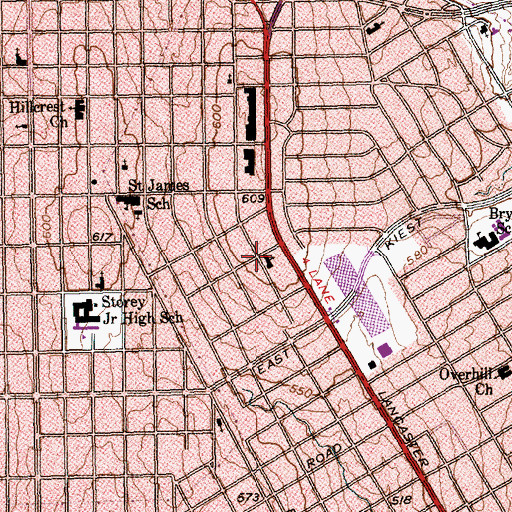 Topographic Map of Greater South Central Baptist Church, TX