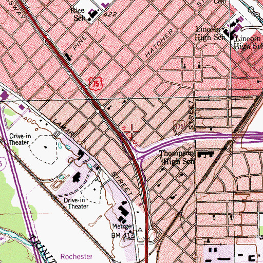 Topographic Map of Harding Street Baptist Church, TX