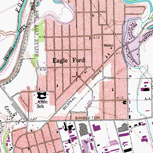 Topographic Map of The Bill Harrod Memorial Baptist Mission Church, TX