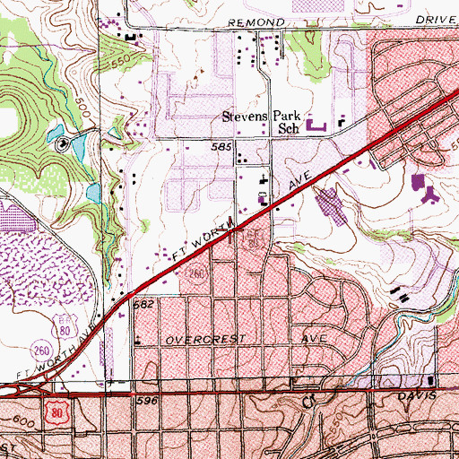 Topographic Map of Hartsdale Baptist Church, TX