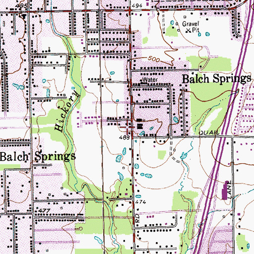 Topographic Map of Hickory Tree Baptist Church, TX